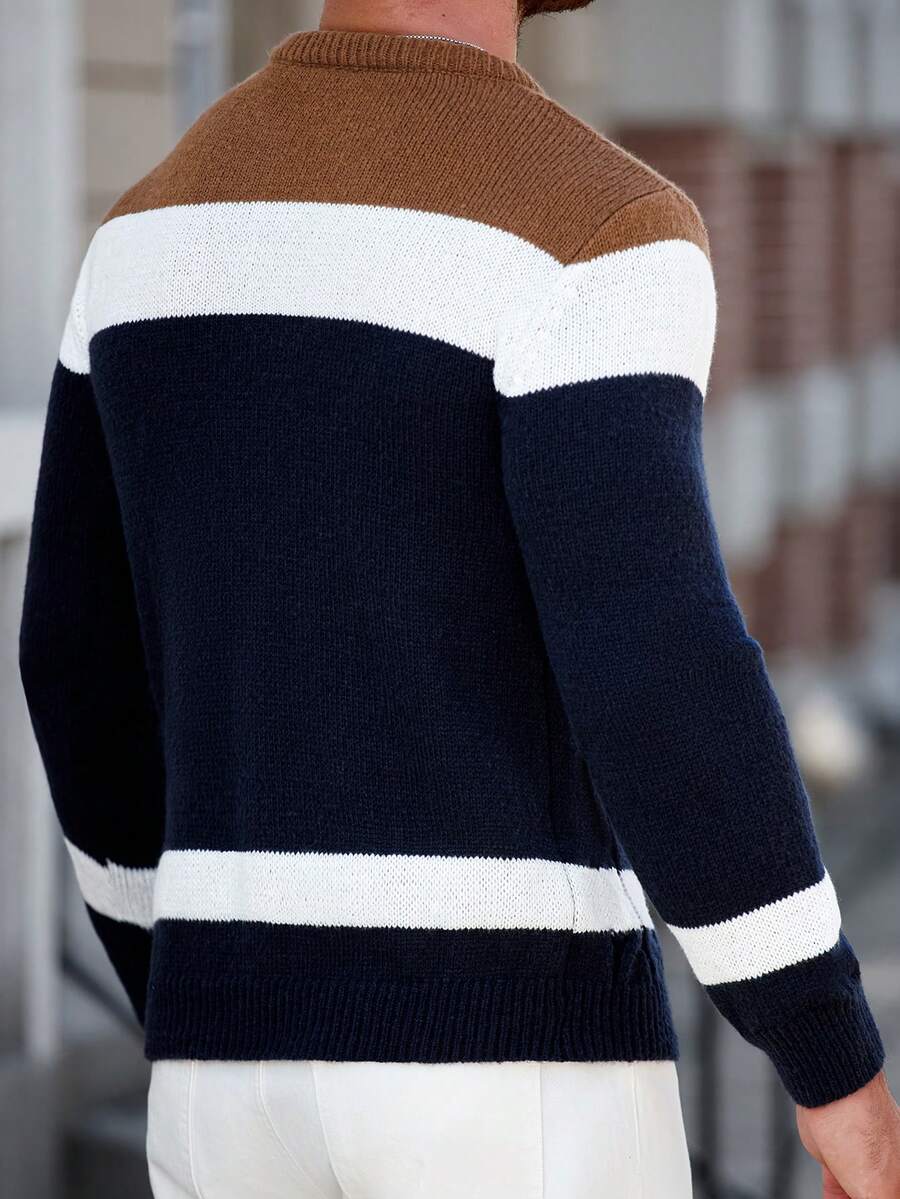 Manfinity Homme Classic Cable Sweater 